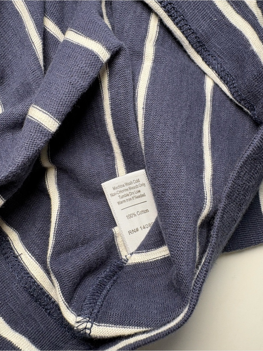 Marine Layer Vintage Slub Crop Tee Navy and White Striped - Picture 6 of 6